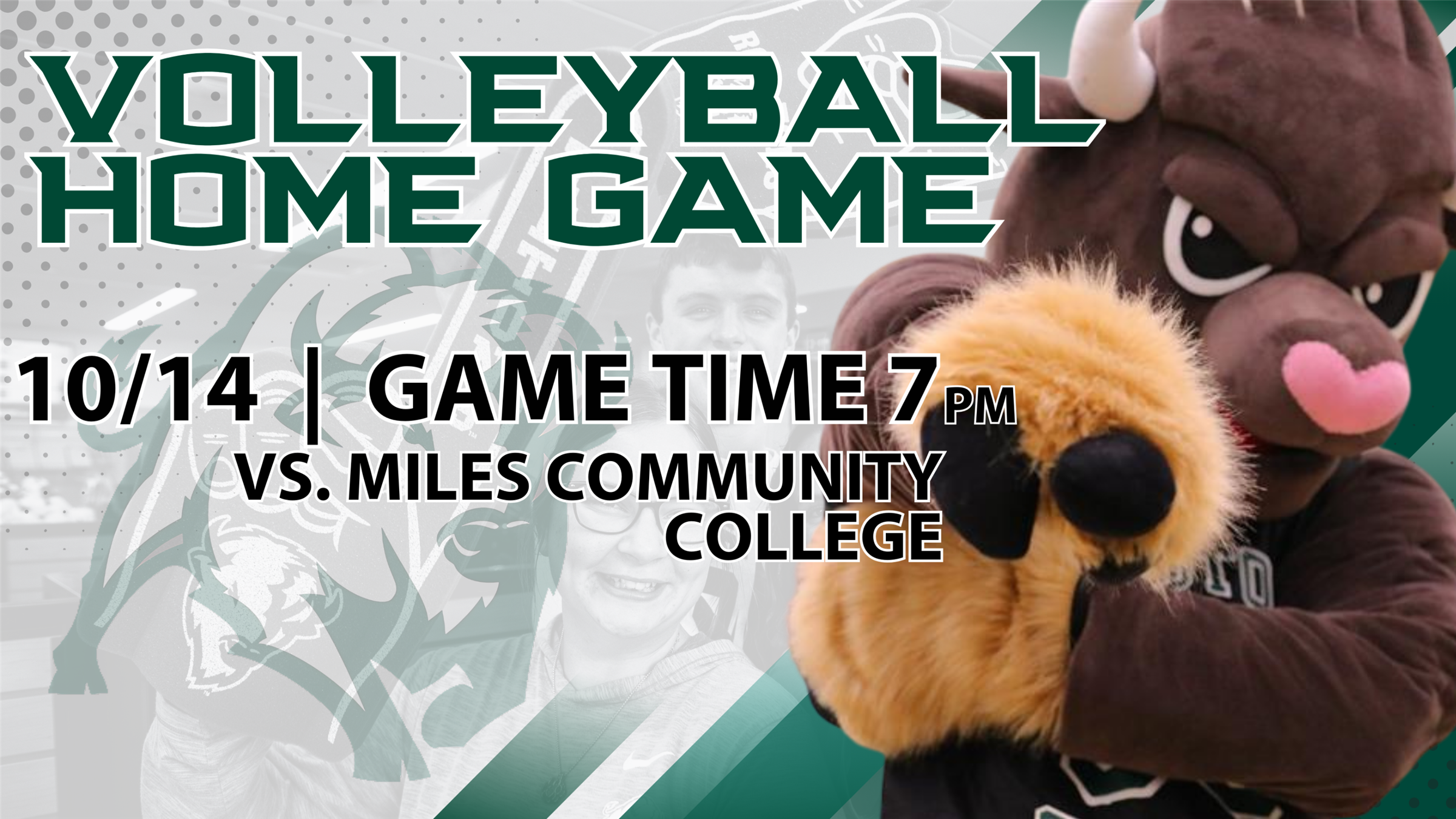 Promotional graphic for Williston State College Teton Volleyball vs. Miles Community College